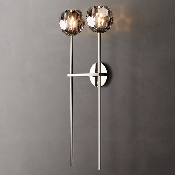 Howarth Twin-Column Crystal Ball Wall Sconce