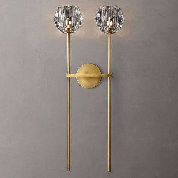 Howarth Twin-Column Crystal Ball Wall Sconce
