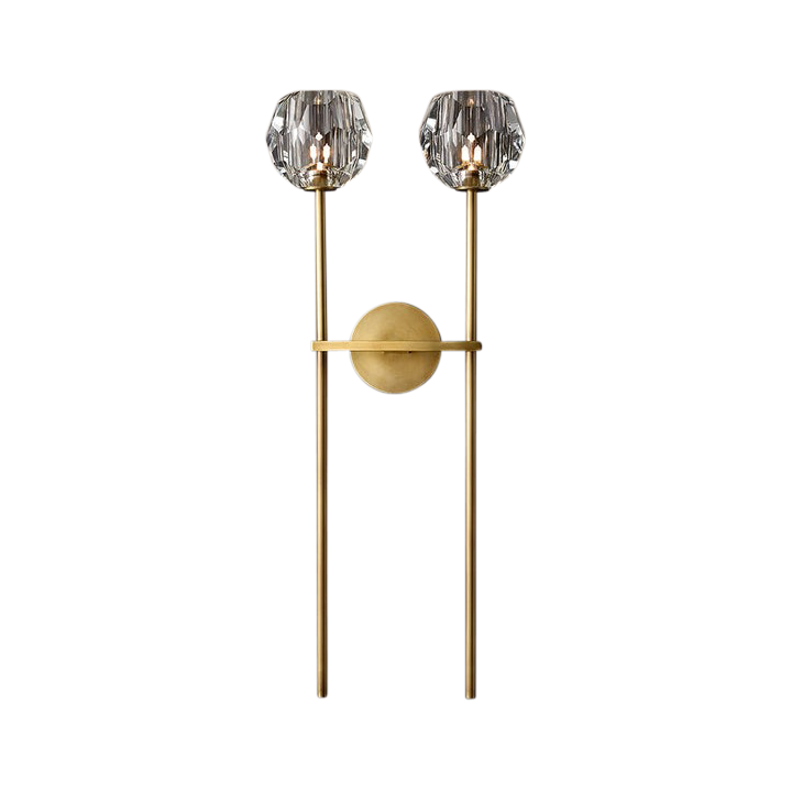 Howarth Twin-Column Crystal Ball Wall Sconce