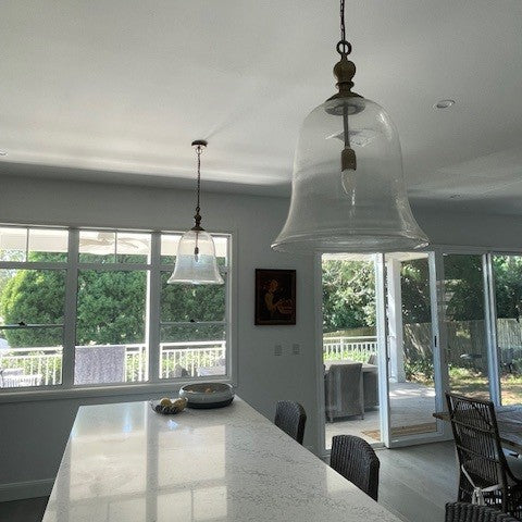 McLaughlin Large Glass Bell-shaped Pendant Lamp
