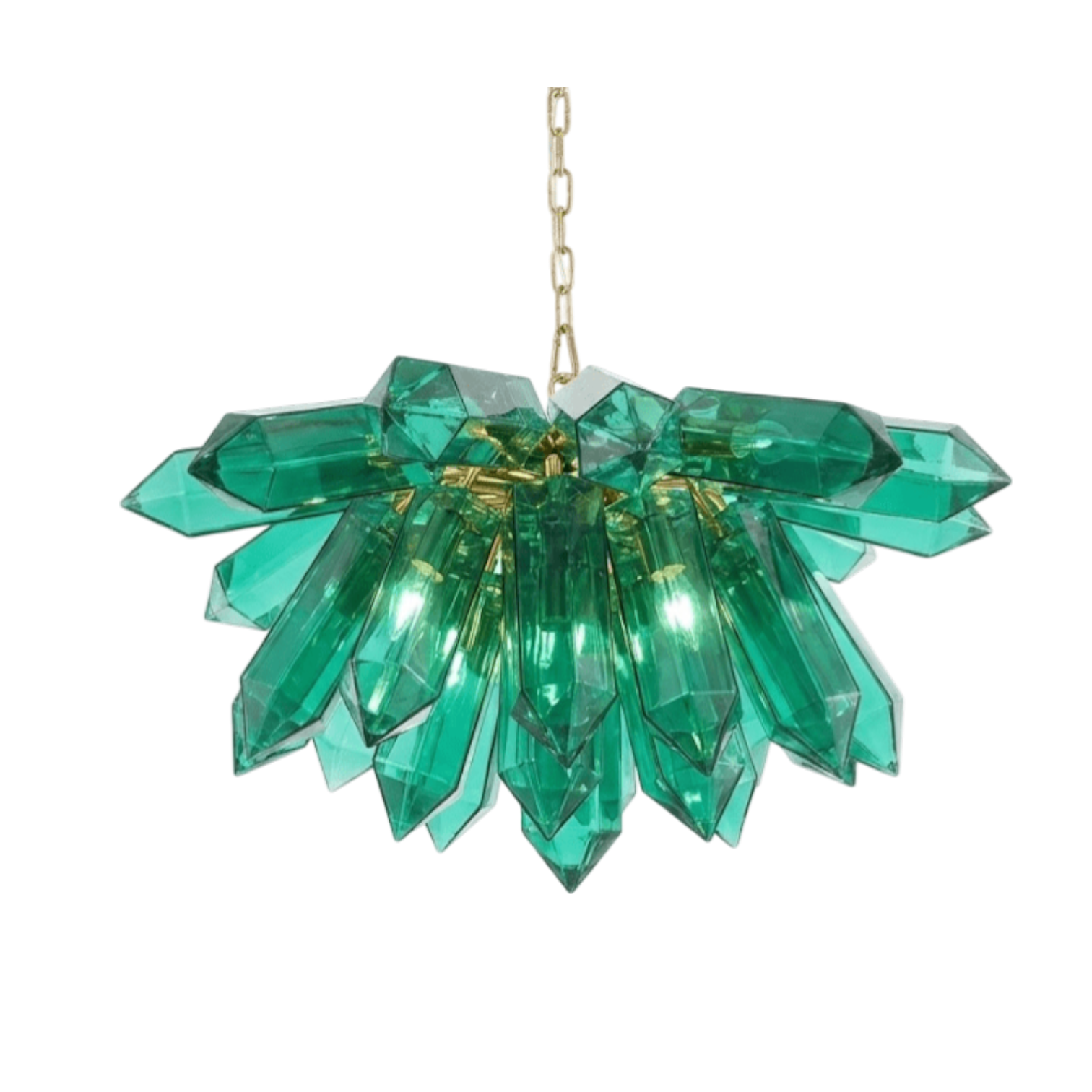Maggia Murano Emerald Crystal Chandelier