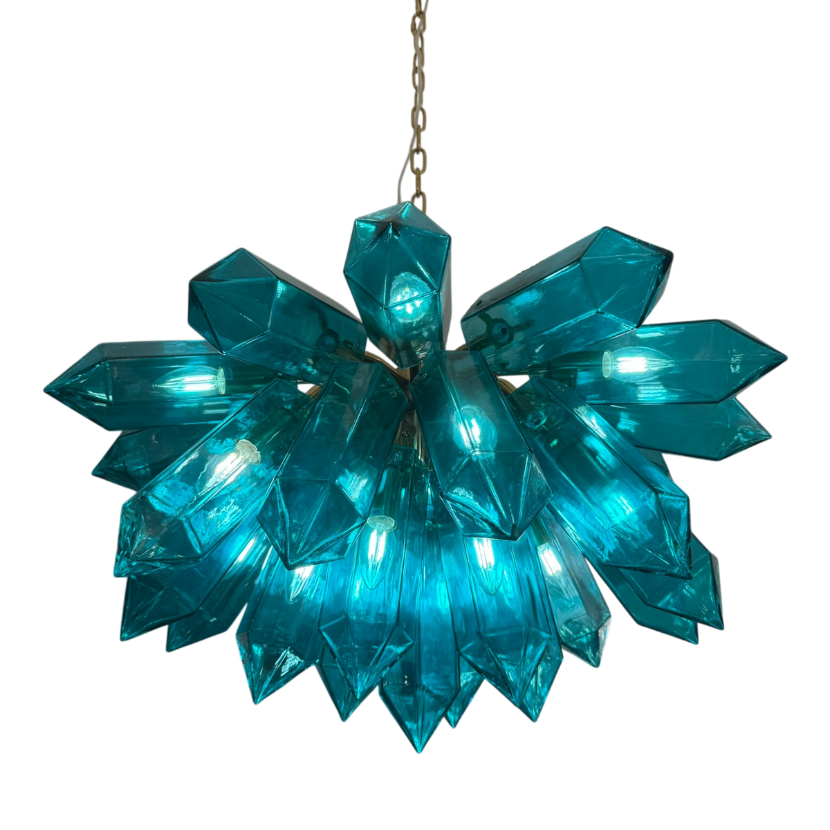 Maggia Murano Emerald Crystal Chandelier
