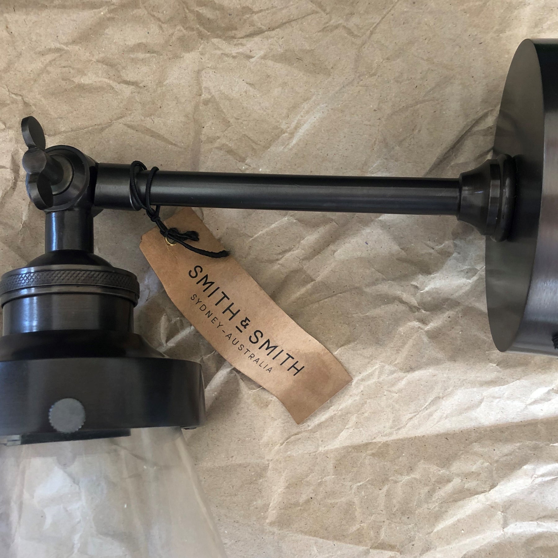 Marion Clear Glass Cone Sconce Wall Light Gun Metal Black