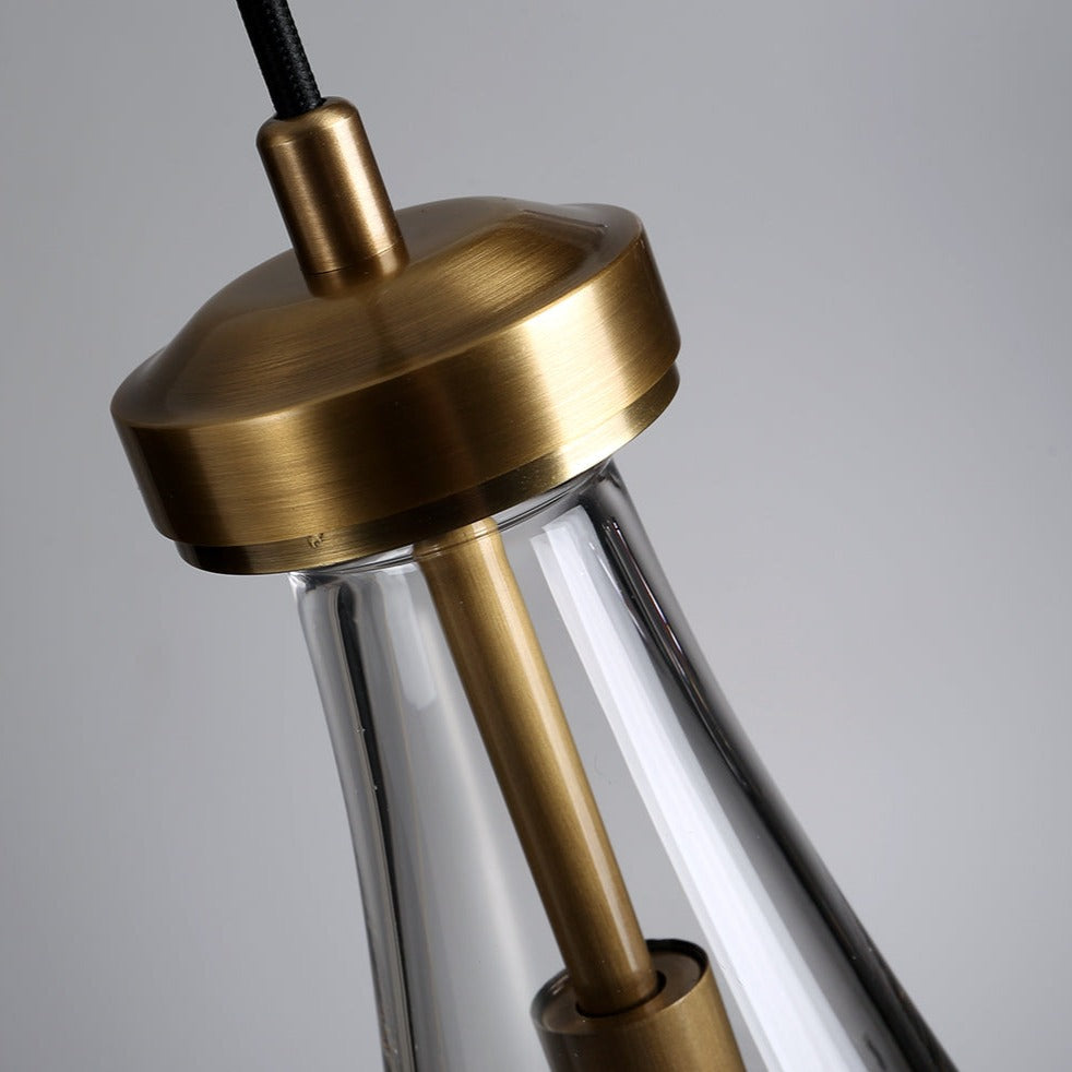 May Teardrop Glass Shade Statement Chandelier brass view