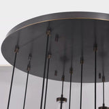 May Teardrop Glass Shade Statement Chandelier round bronze ceiling plate view