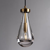 May Teardrop Glass Shade Statement Chandelier single brass teardrop in brass view