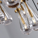 May Teardrop Glass Shade Statement Chandelier brass teardrop shades views illuminated