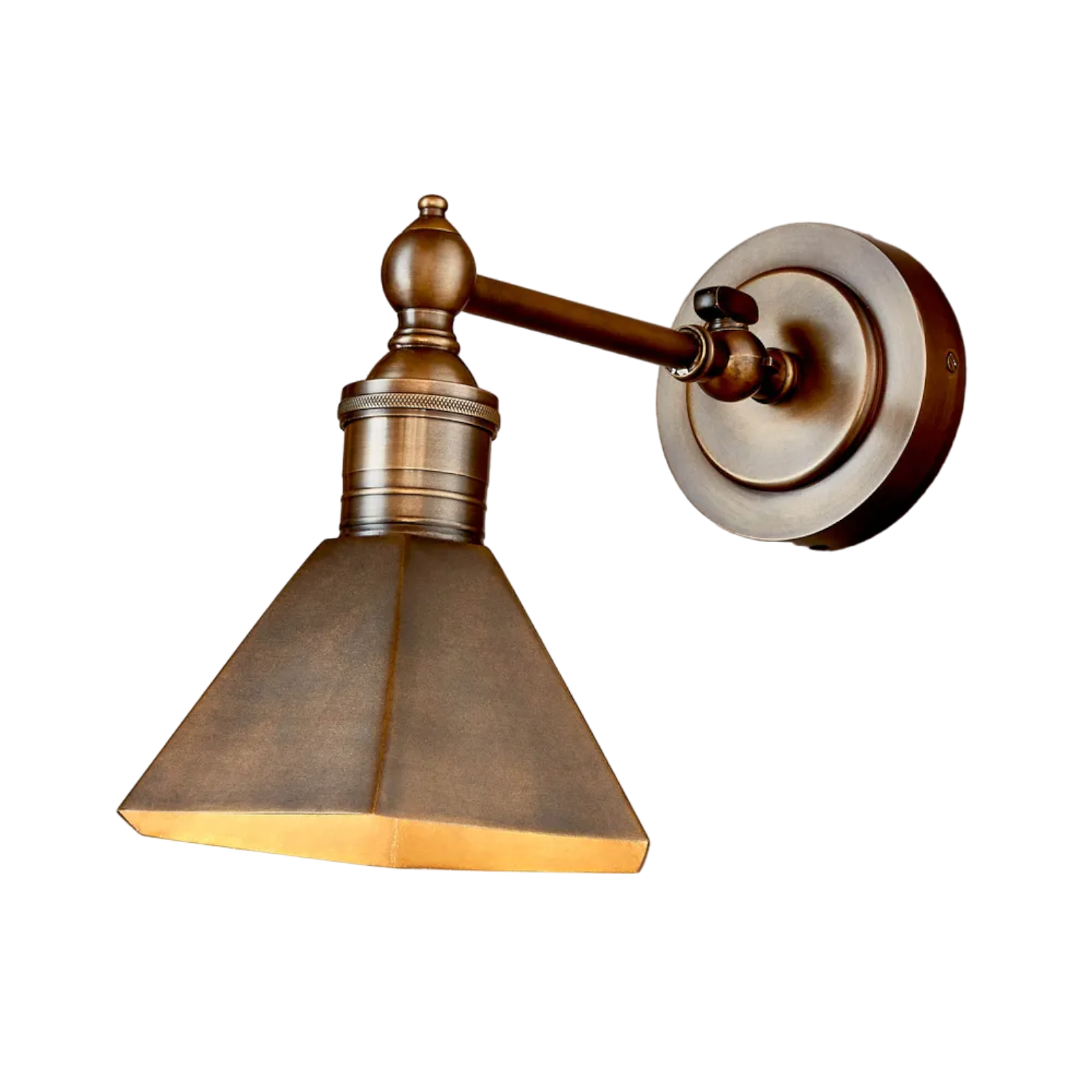 Mayfair Wall Light with Metal Shade Antique Brass