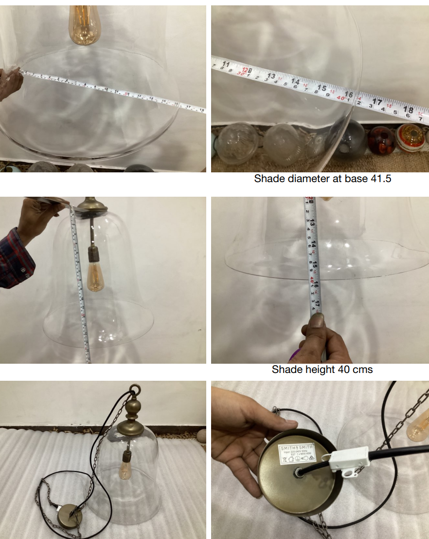 McLaughlin Large Glass Bell-shaped Pendant Lamp