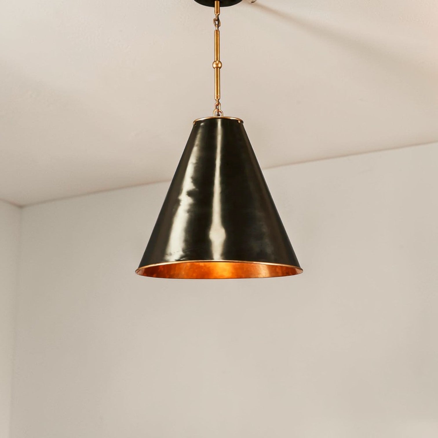 Monte Carlo Ceiling Pendant Large Black and Brass ELPIM51946GM