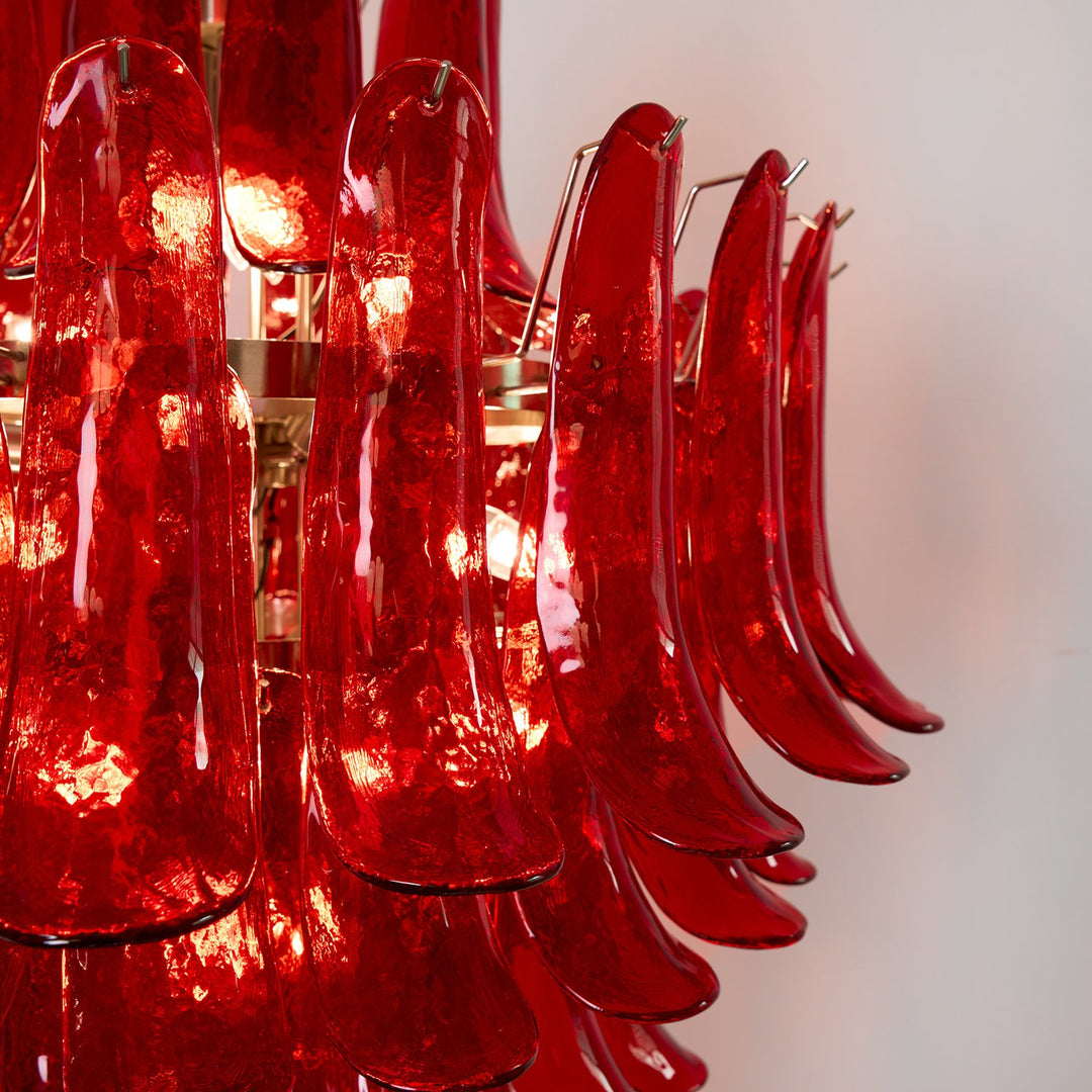Illaria Murano Crimson Cascade Chandelier