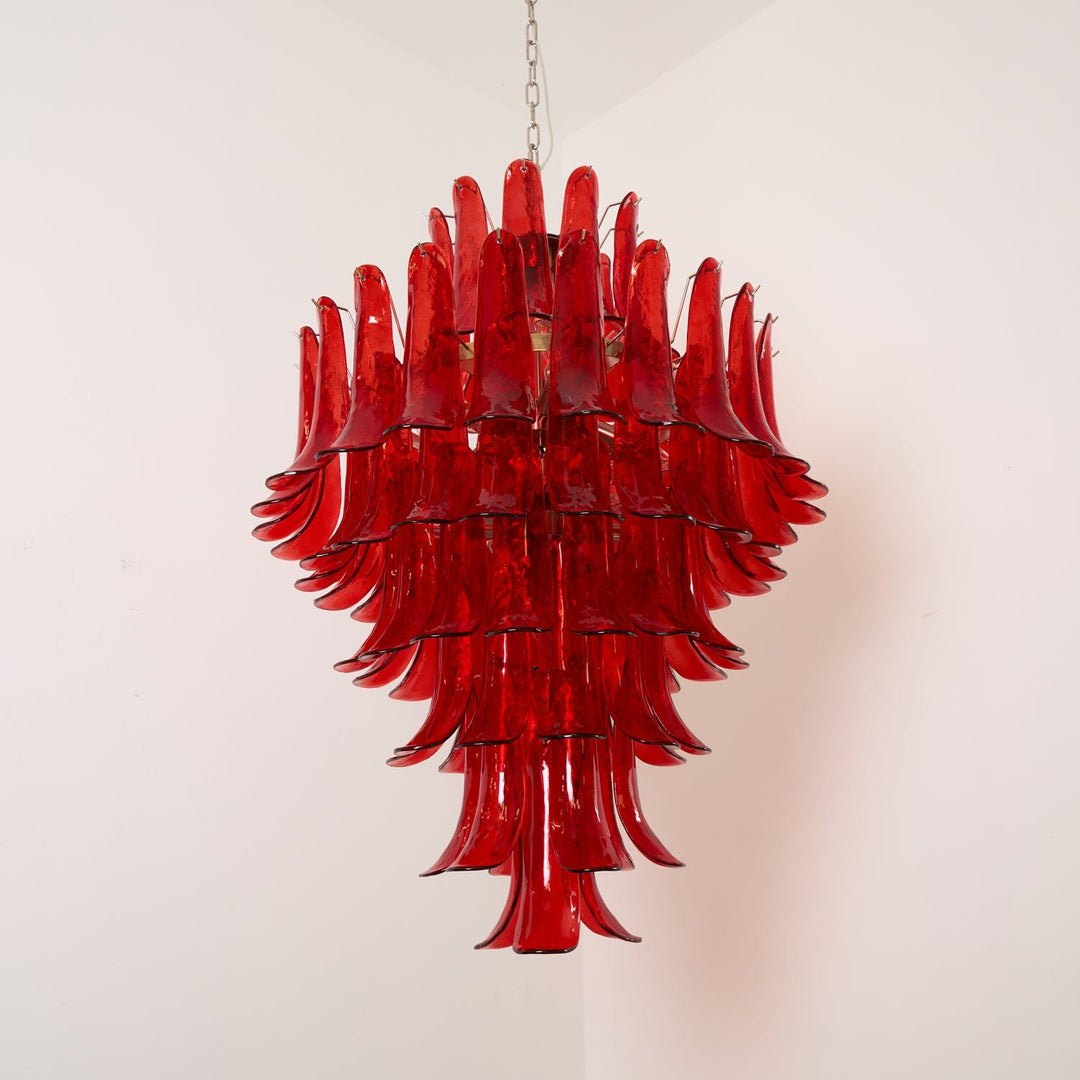 Illaria Murano Crimson Cascade Chandelier