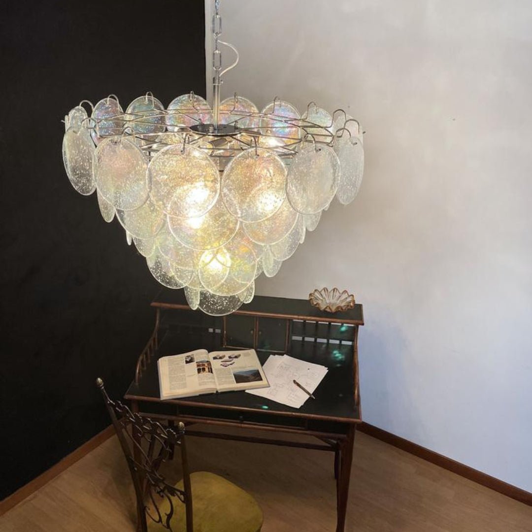 Silvia Murano Disc Iridescent Chandelier