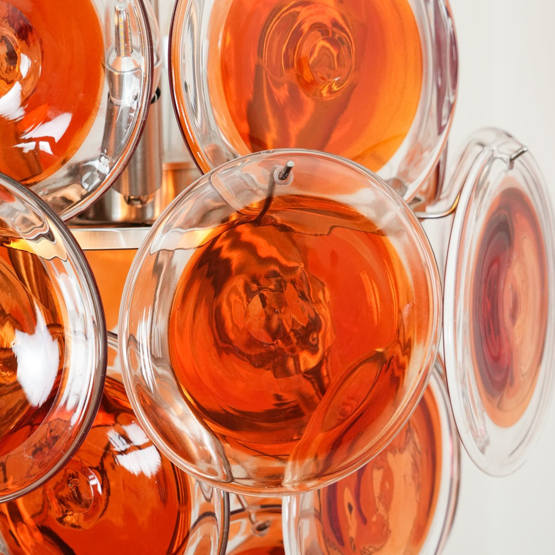 Fiammetta Murano Orange Disk Glass Chandelier