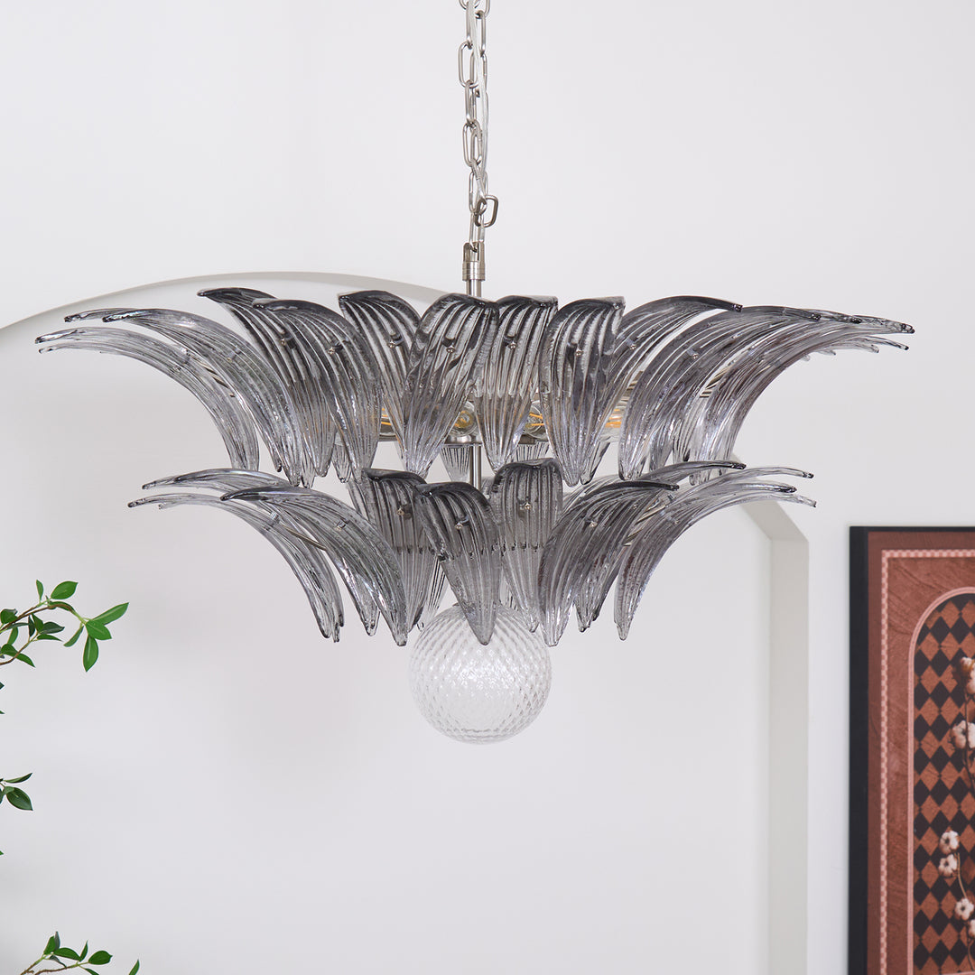 Rina Murano Palmette Transparent Chandelier
