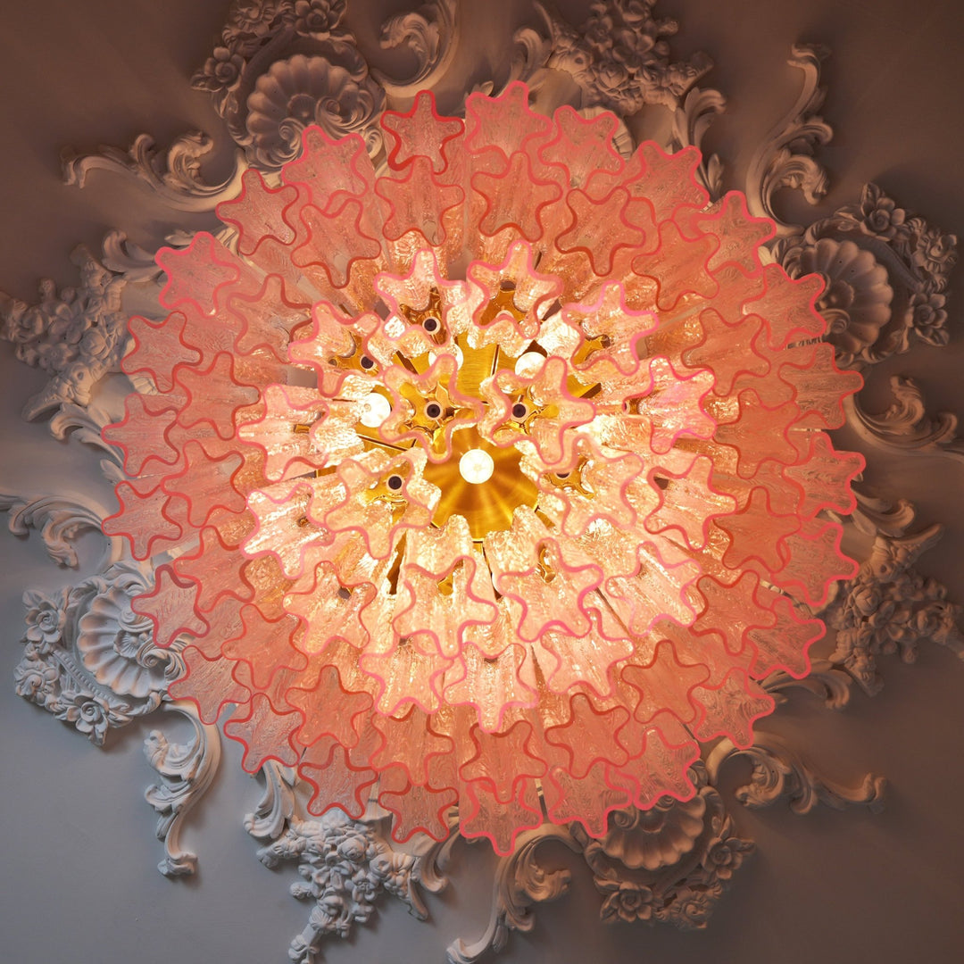 Giovanna Murano Pink Glass Ceiling Light