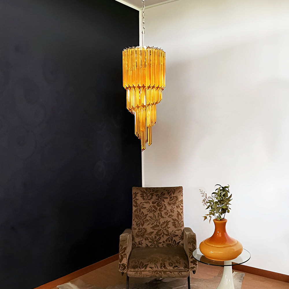 Ludovica Murano Spiral Prism Glass Chandelier