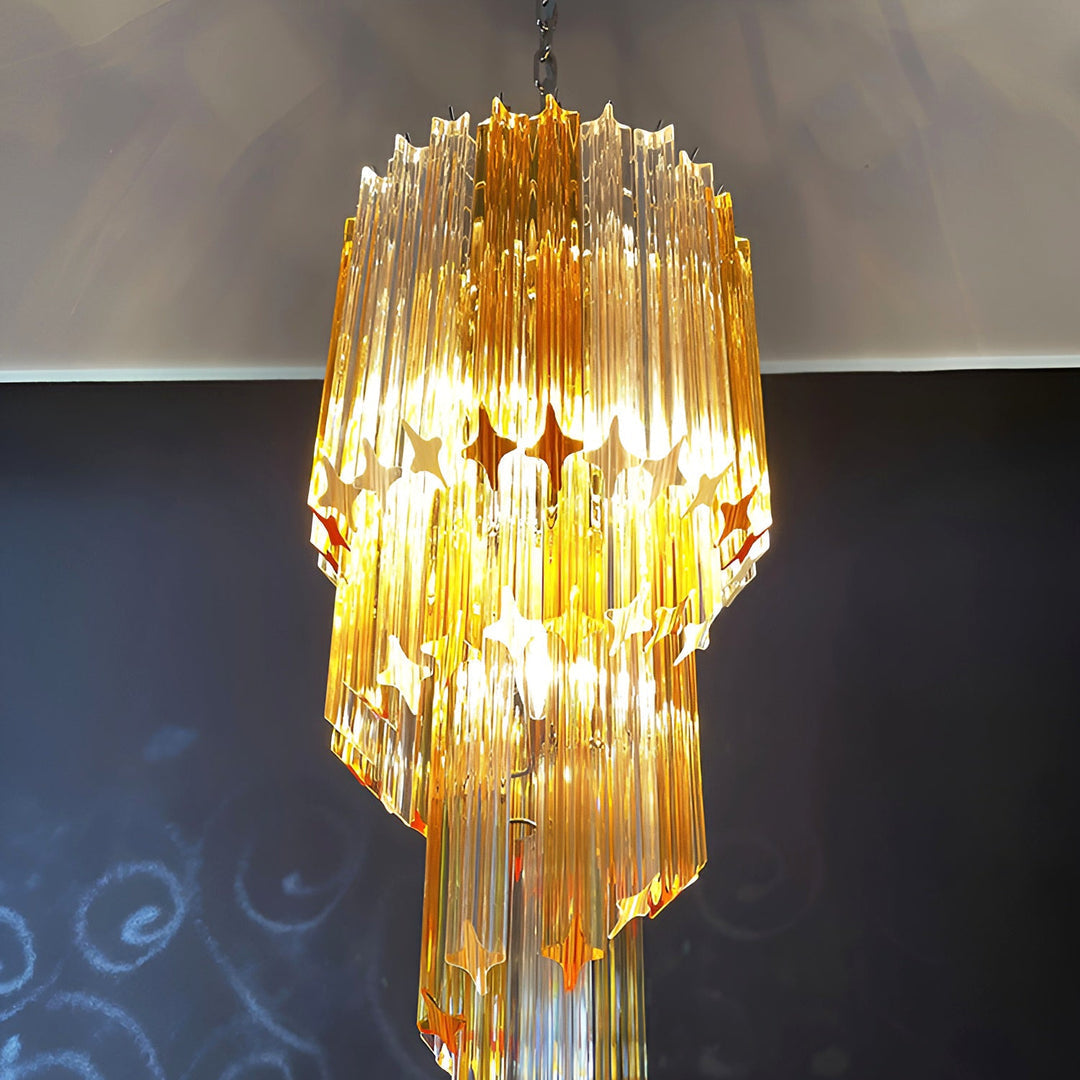 Ludovica Murano Spiral Prism Glass Chandelier