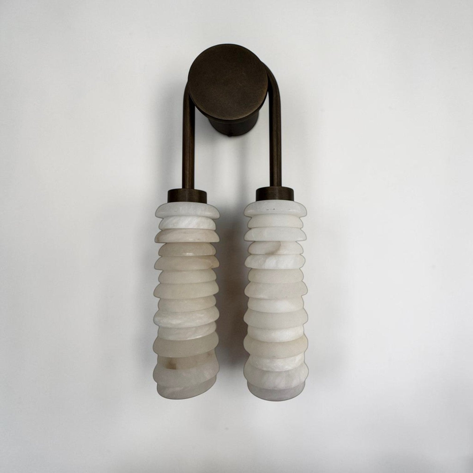 Nacar Ribbed Alabaster Sconce