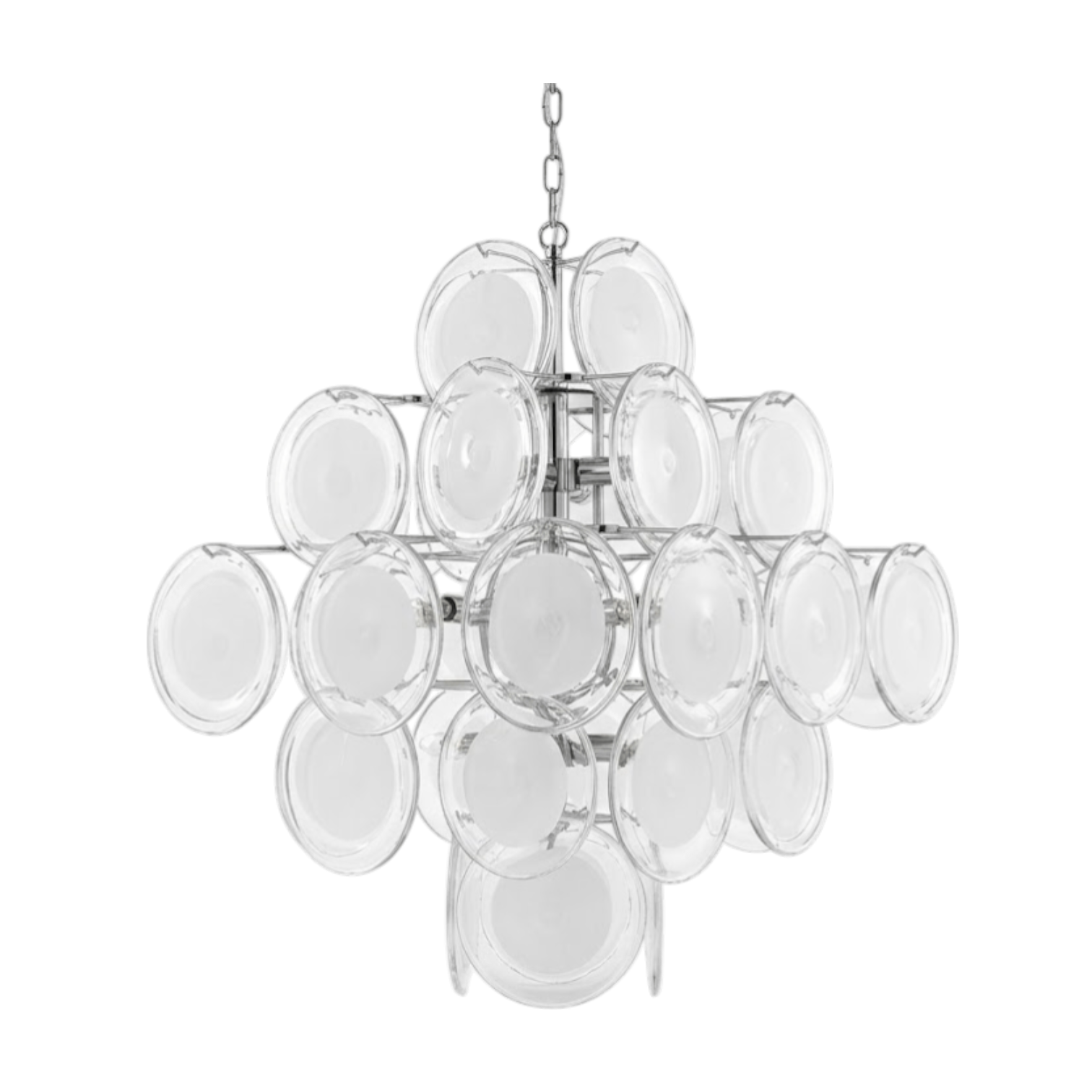 Nico Murano Disc White Glass Chandelier