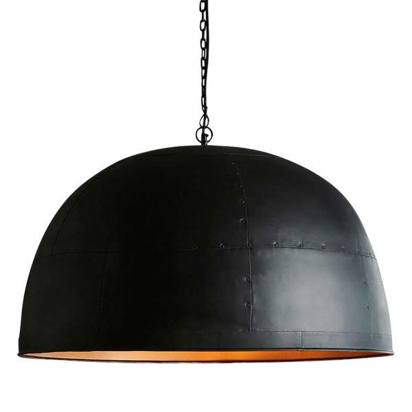 Noir Ceiling Pendant Large Black with Gold Interior (SKU ZAF11045GD)