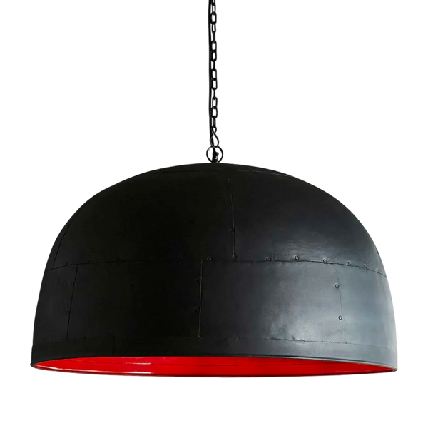 Noir Ceiling Pendant Large Black with Red Interior (SKU ZAF11045RD)