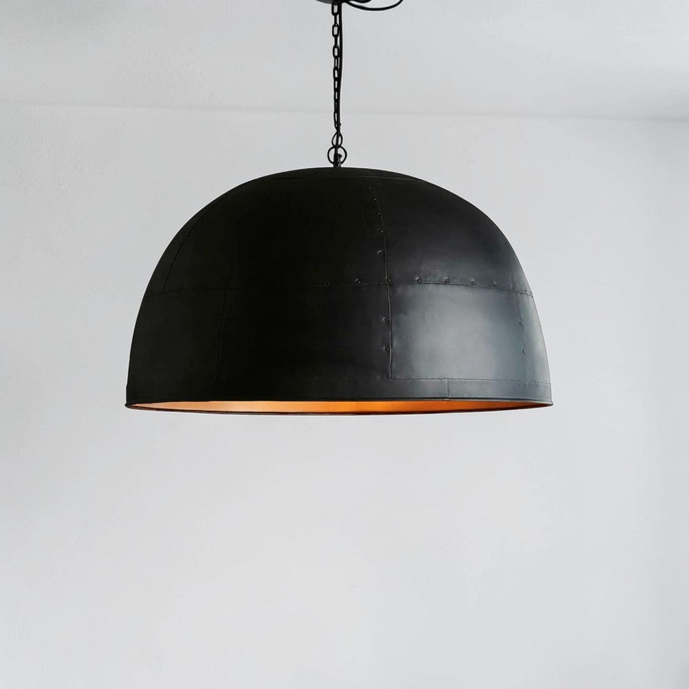 Noir Ceiling Pendant Large Black with Gold Interior ZAF11045GD