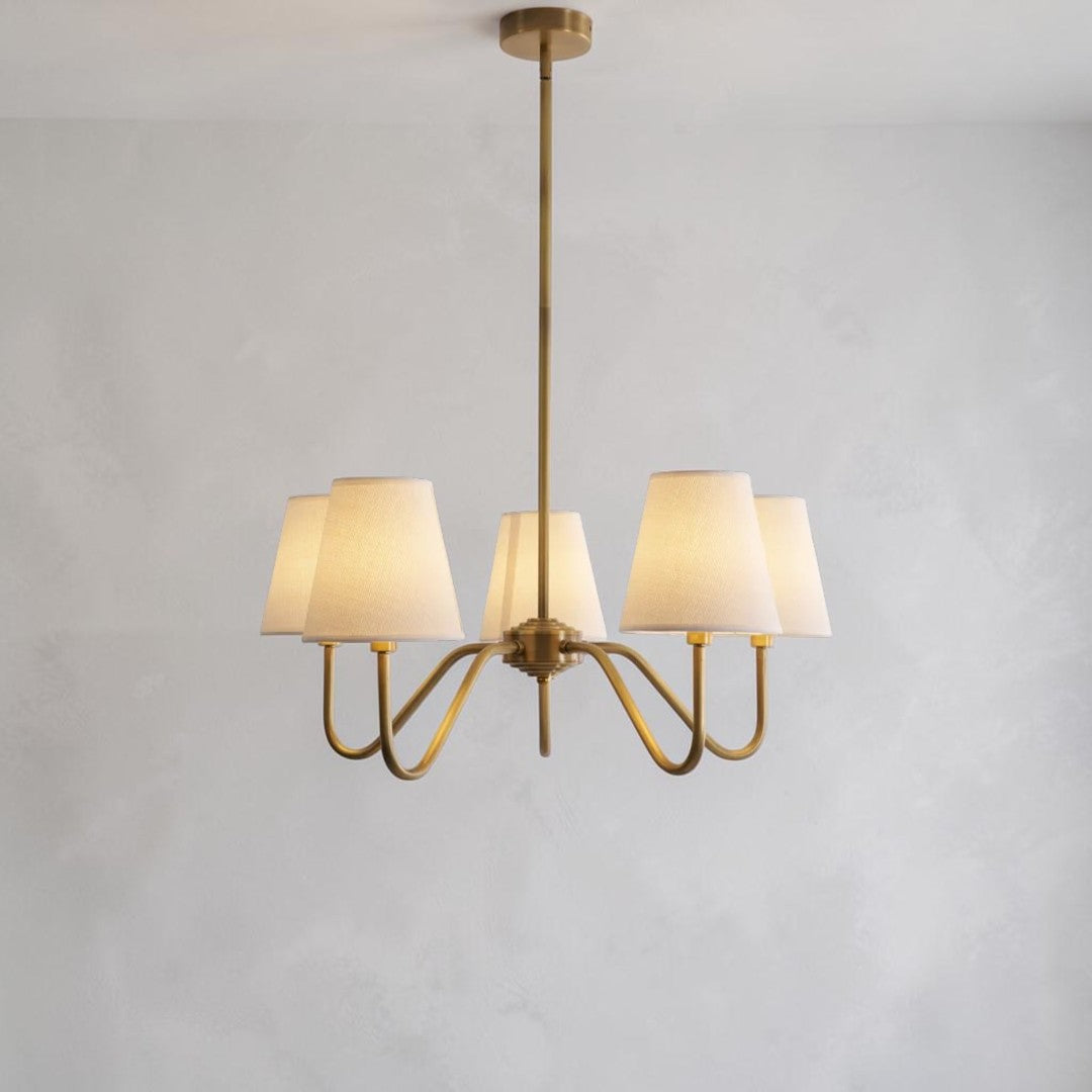 Solenne Antique Brass Chandelier (5 Lamps)
