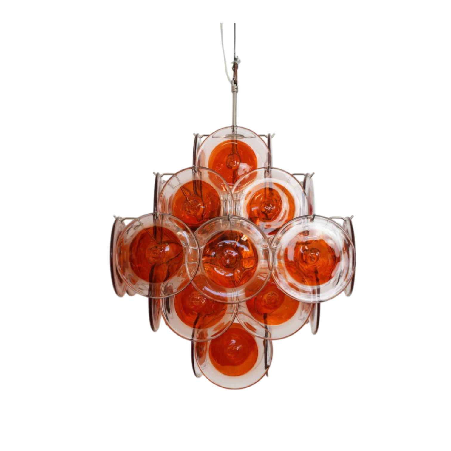 Serena Transparent Murano Disc Chandelier - Large