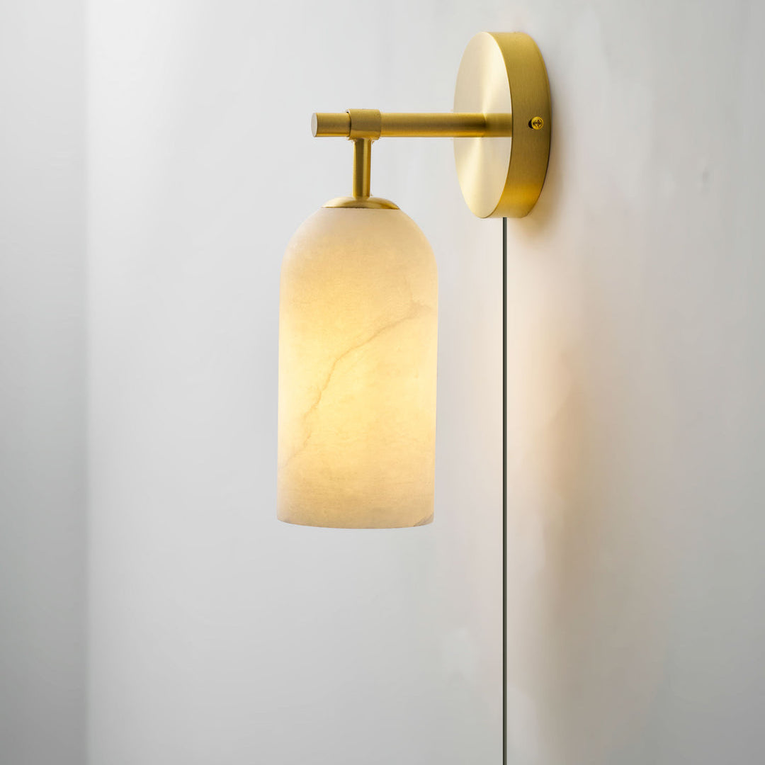 Flama Alabaster Plug-in Wall Sconce