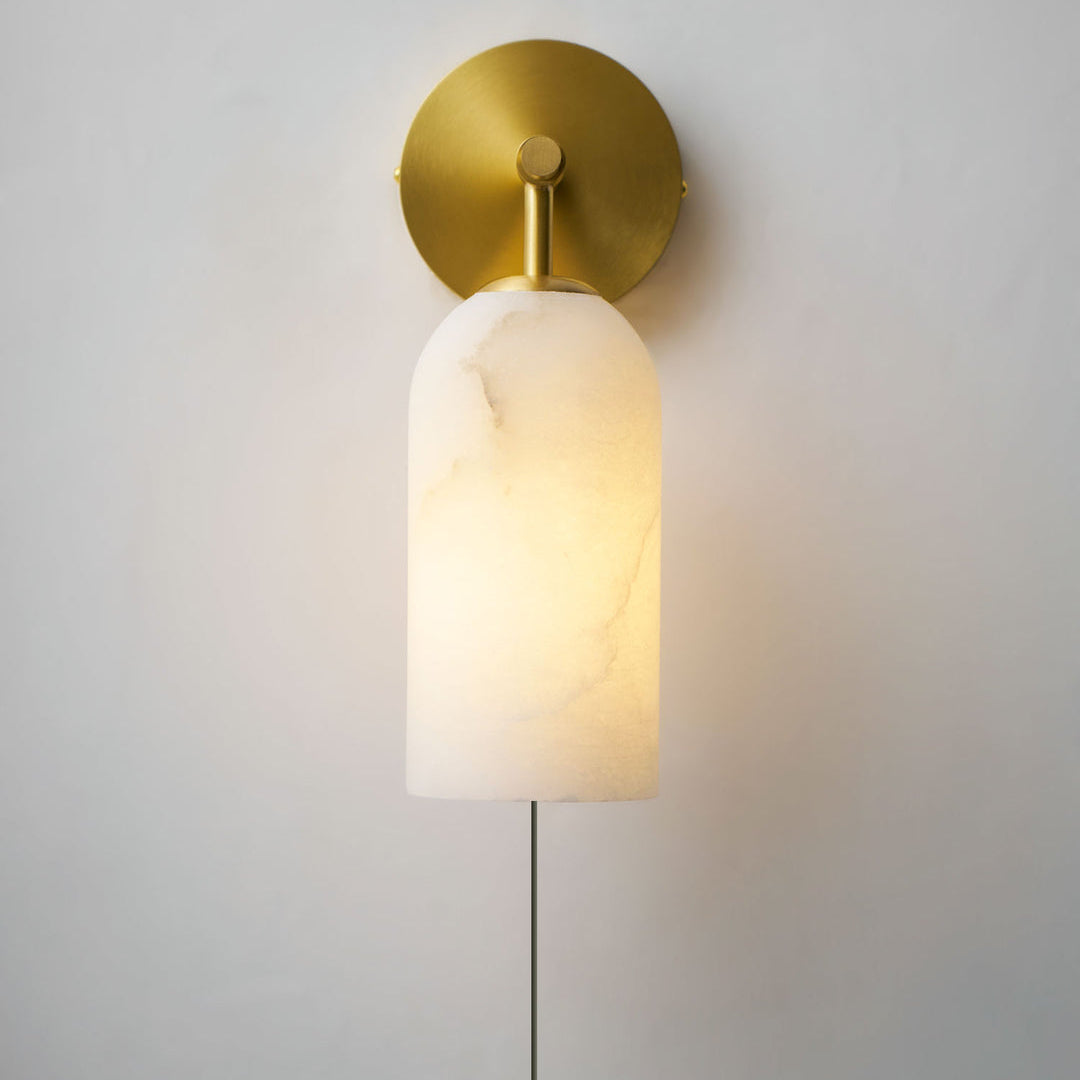 Flama Alabaster Plug-in Wall Sconce