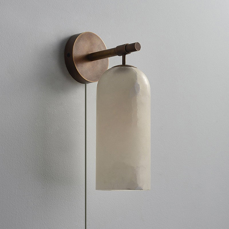 Flama Alabaster Plug-in Wall Sconce