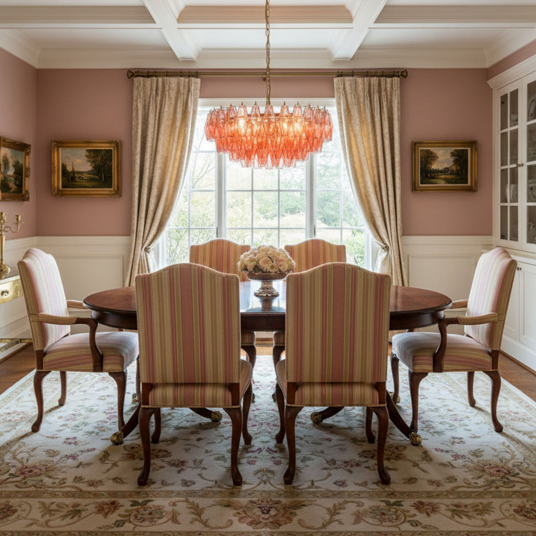 Leanza Murano Polygon Drop Chandelier
