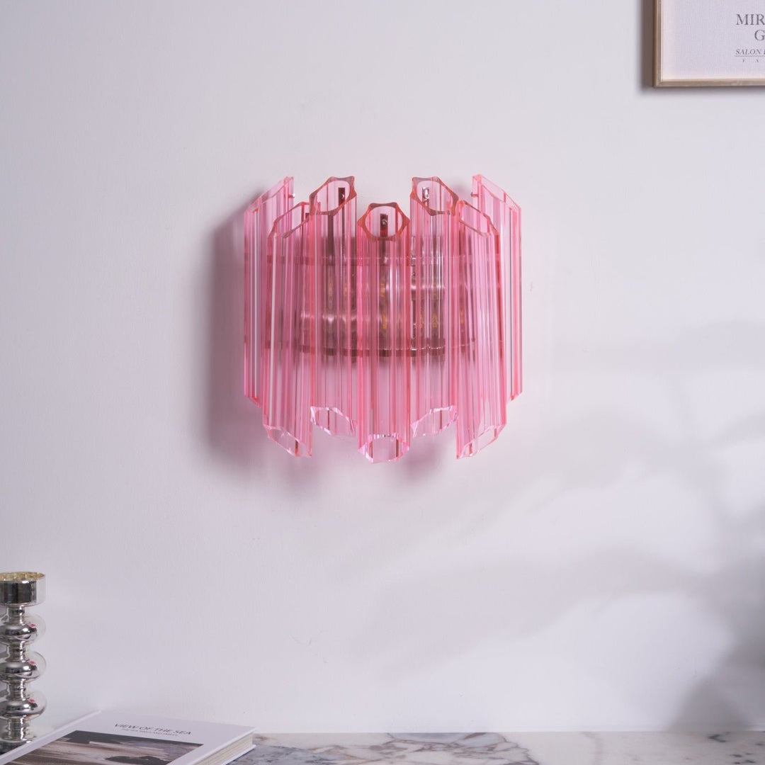 Sandria Pink Palermo Murano Wall Lamp