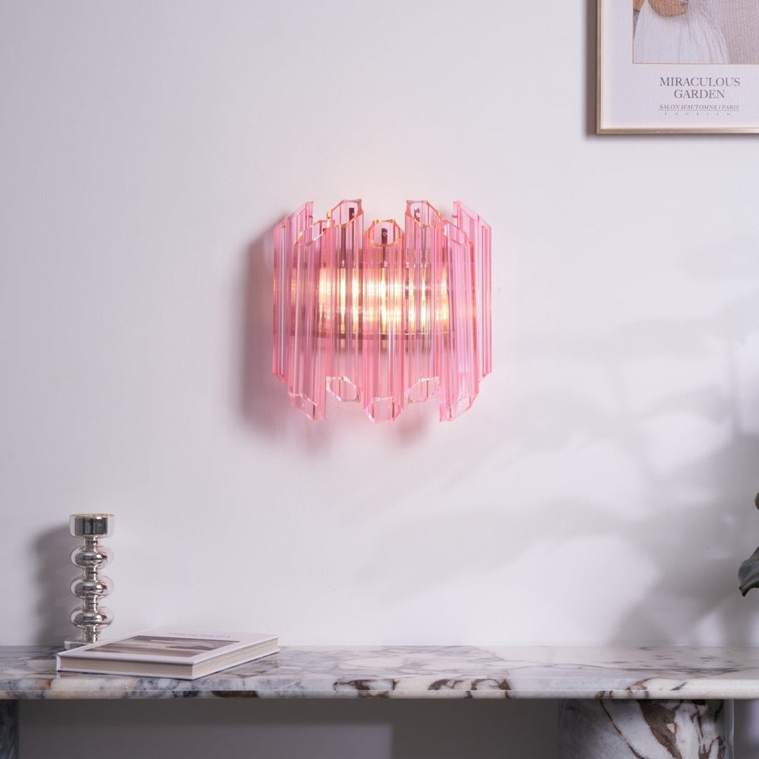 Sandria Pink Palermo Murano Wall Lamp