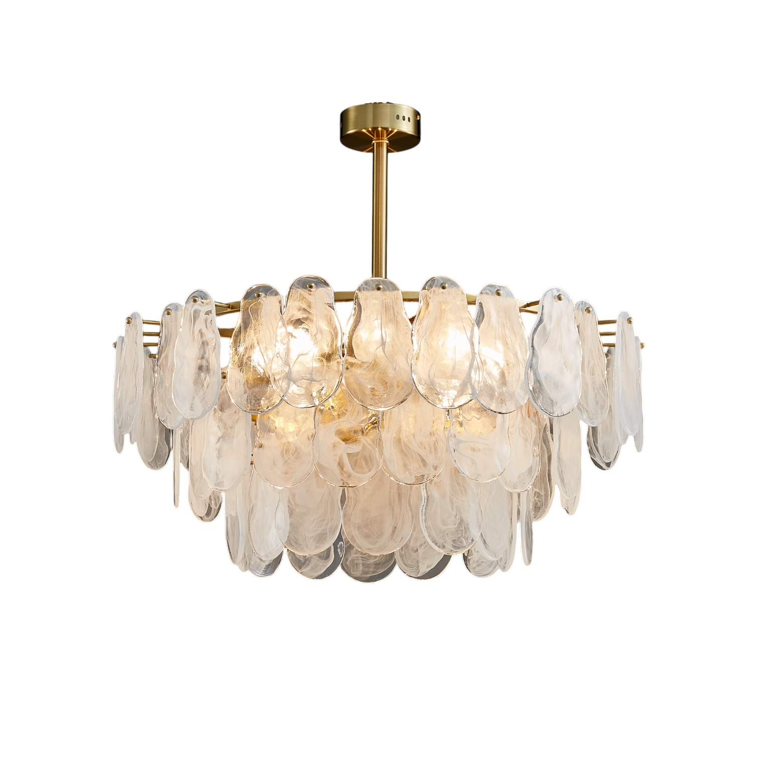 Quinn Organic Glass 3-tier Chandelier (800mm)