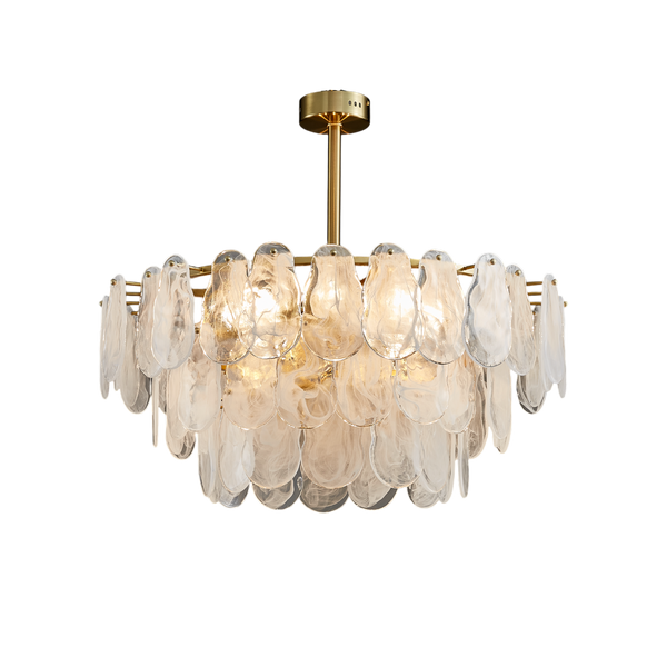 Quinn Organic Glass 3-tier Chandelier (800mm)