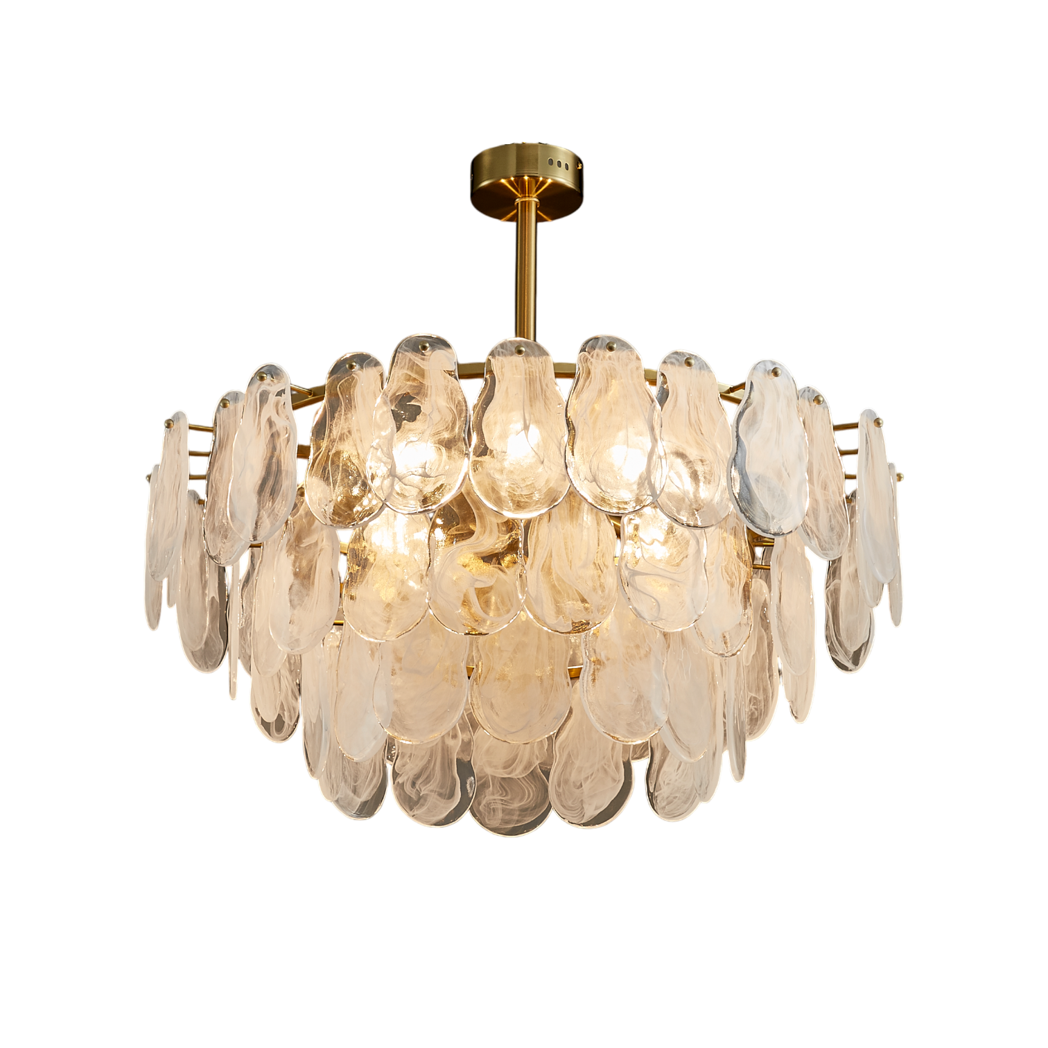 Quinn Organic Glass 3-tier Chandelier (800mm)