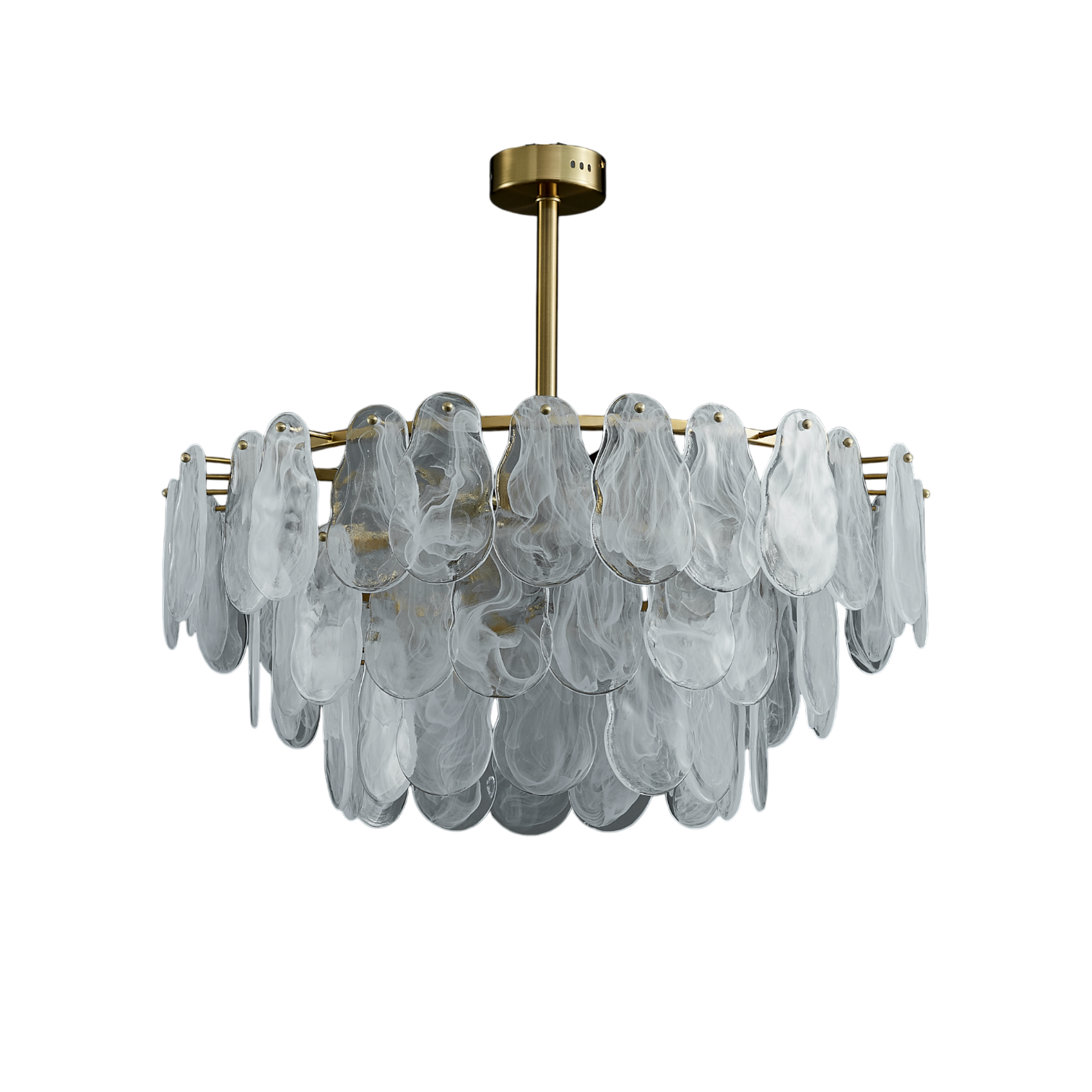 Quinn Organic Glass 3-tier Chandelier (800mm)