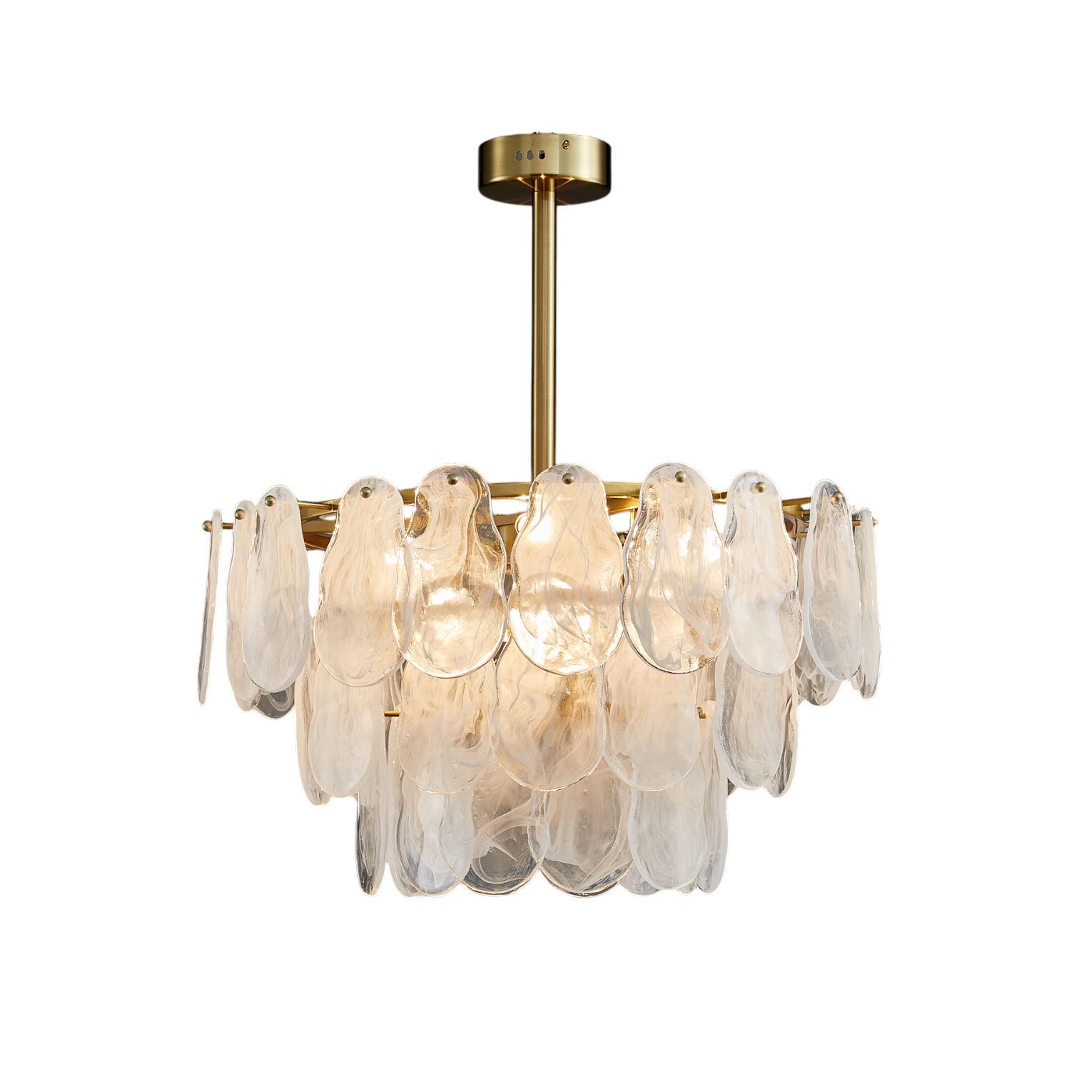 Quinn Organic Glass 3-tier Chandelier (600mm)
