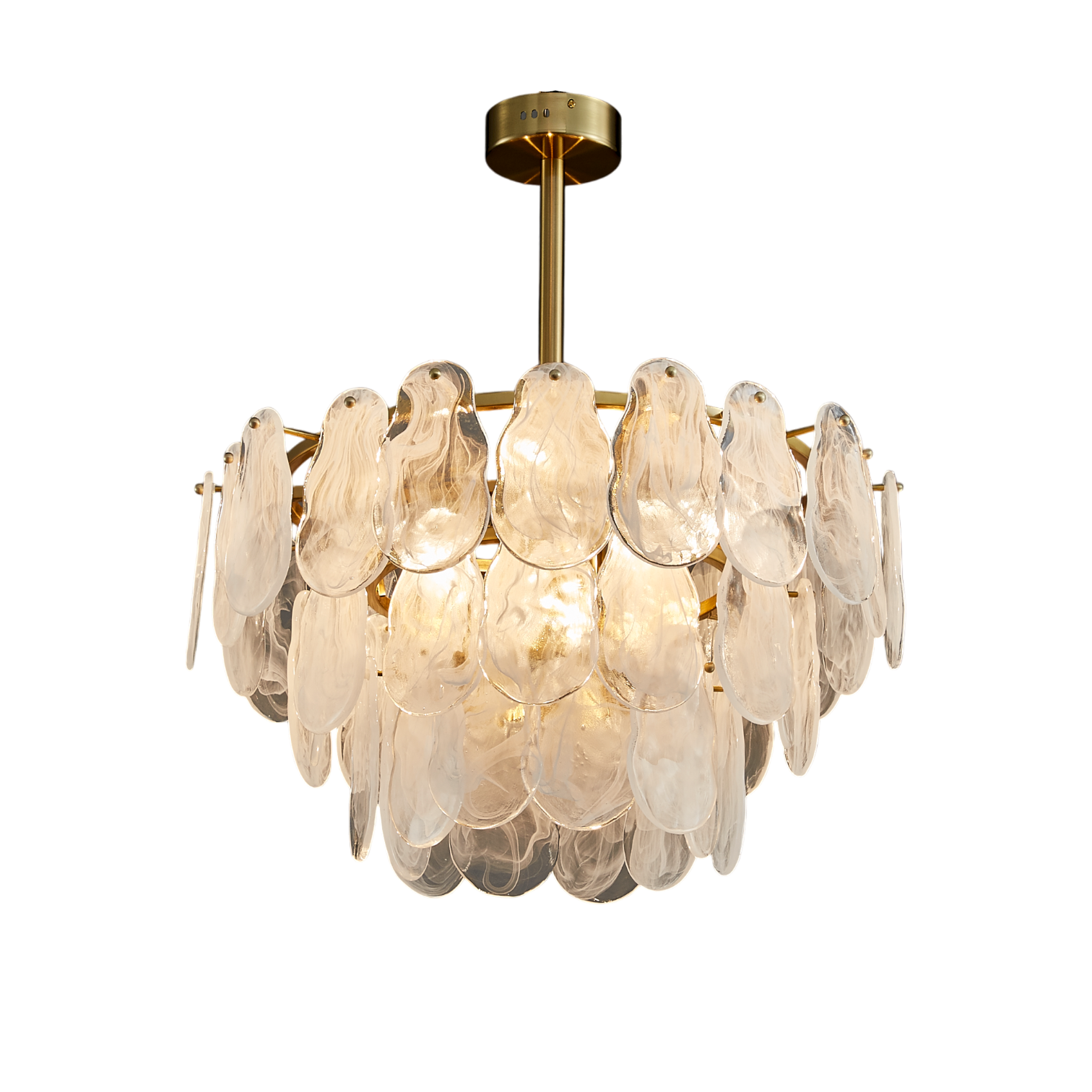 Quinn Organic Glass 3-tier Chandelier (600mm)