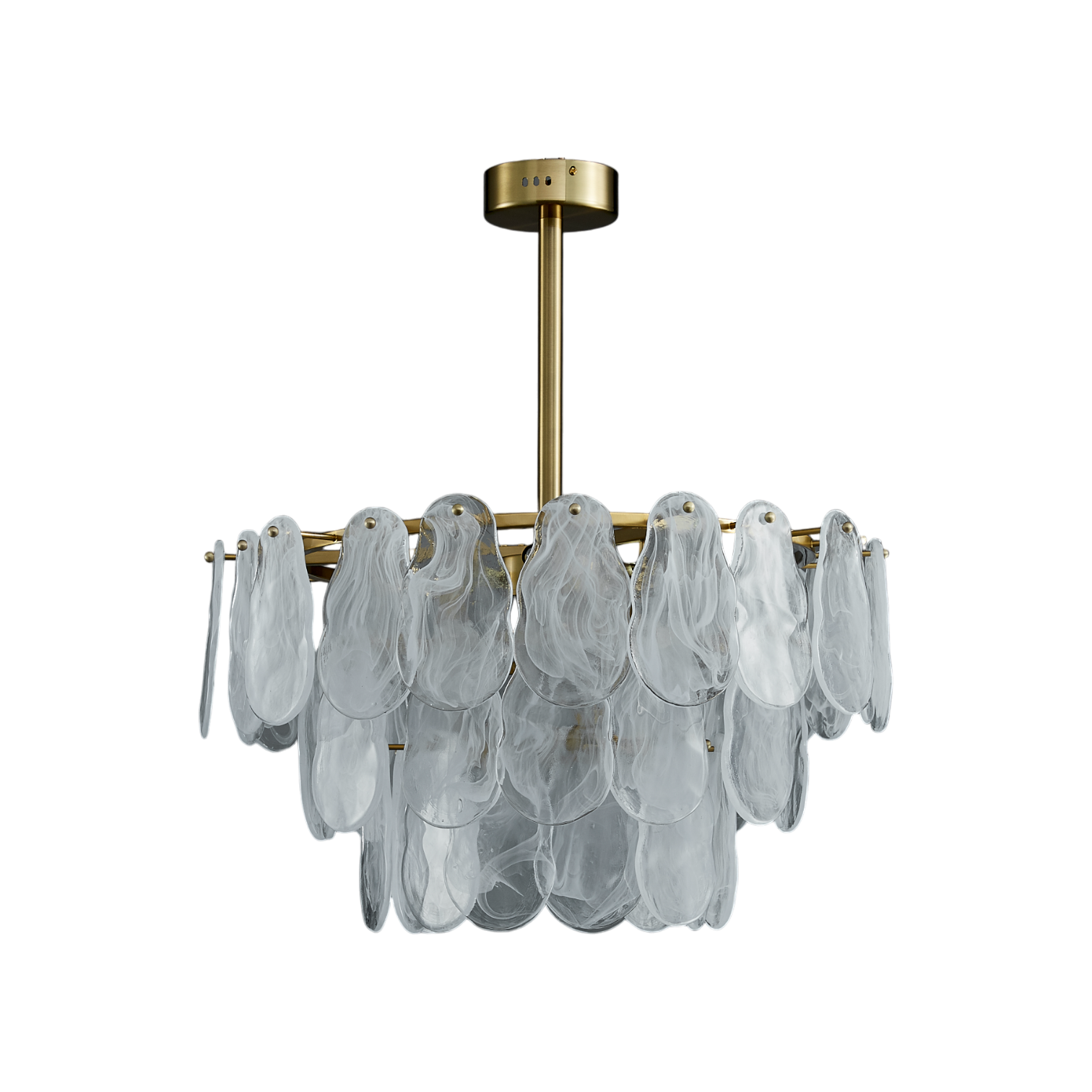 Quinn Organic Glass 3-tier Chandelier (600mm)