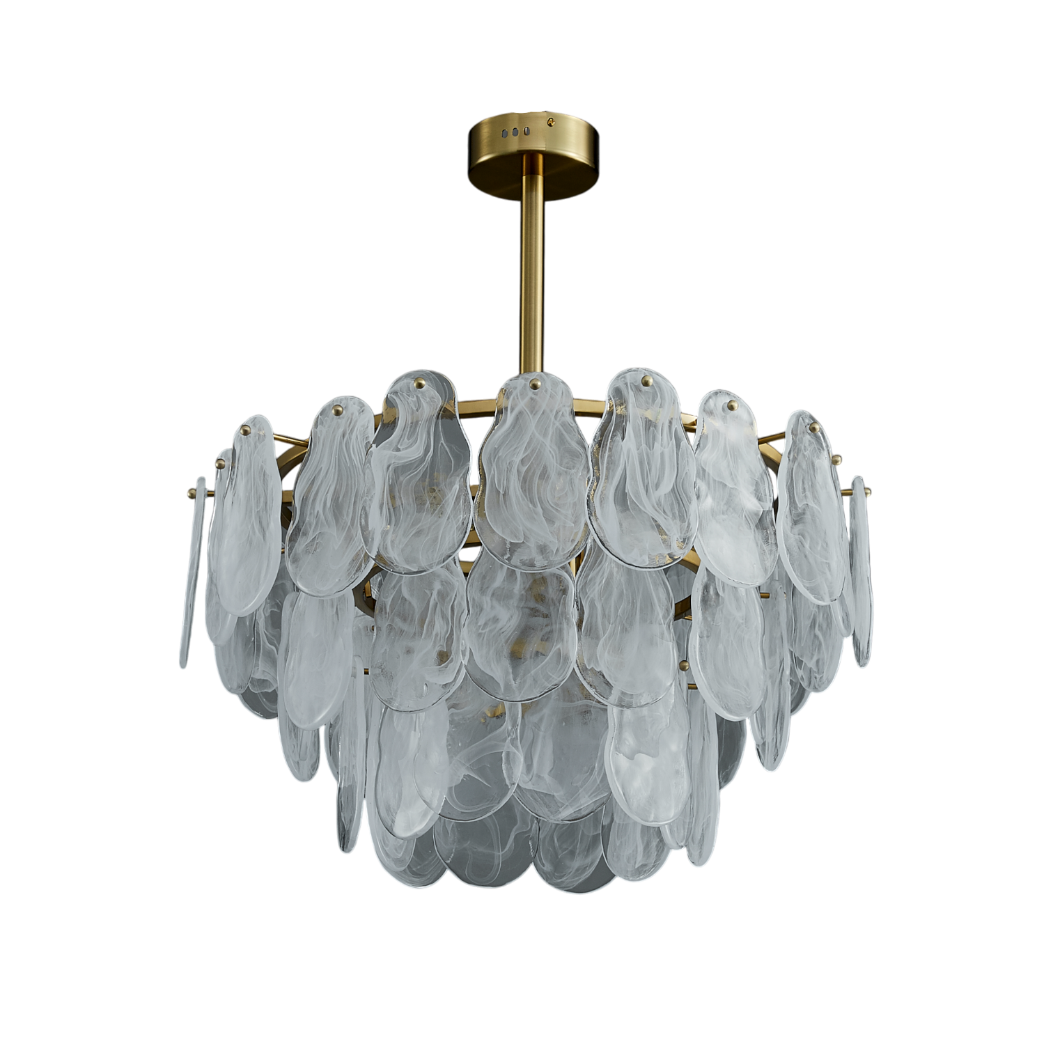 Quinn Organic Glass 3-tier Chandelier (600mm)