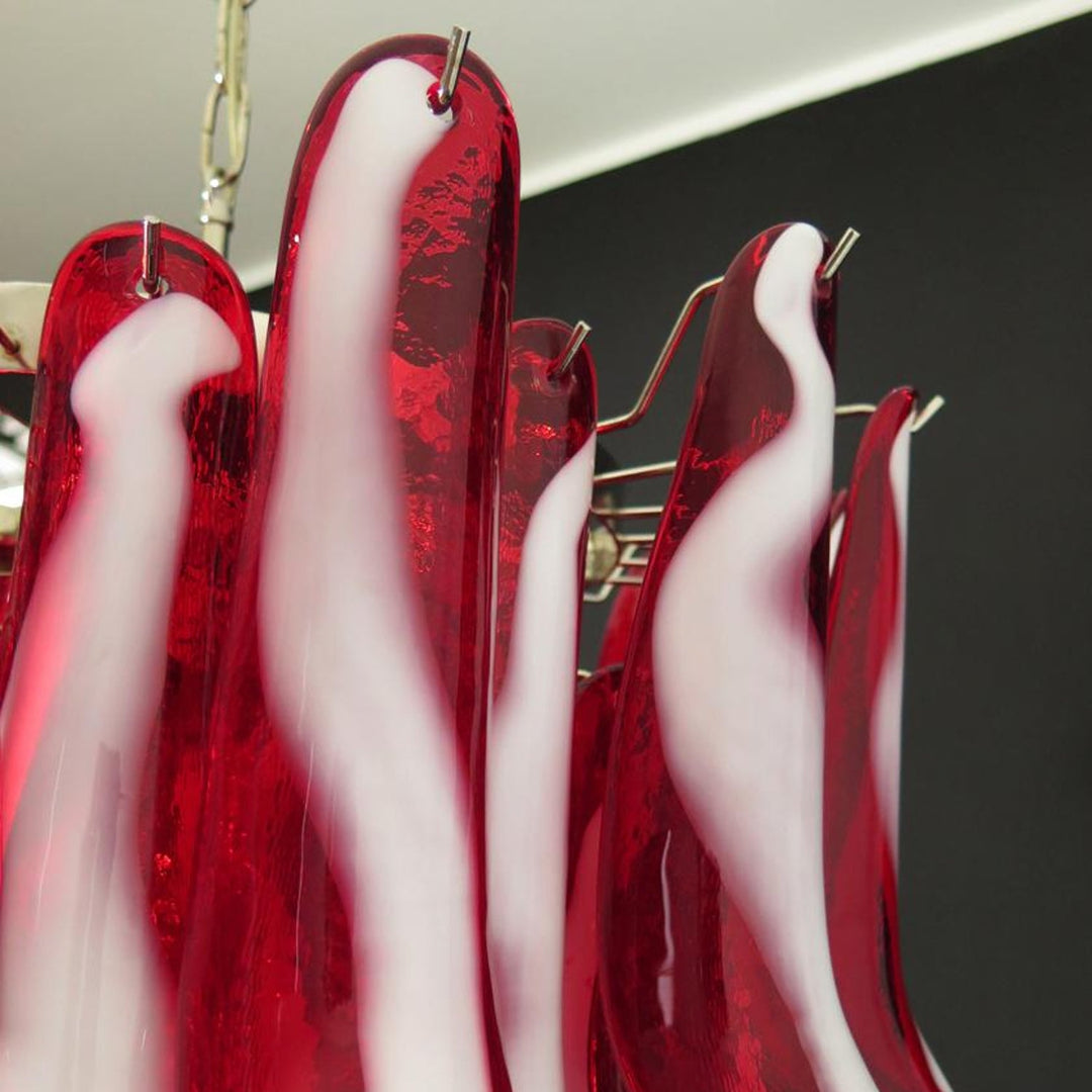 Donatella Red Glass Murano Petals Chandelier