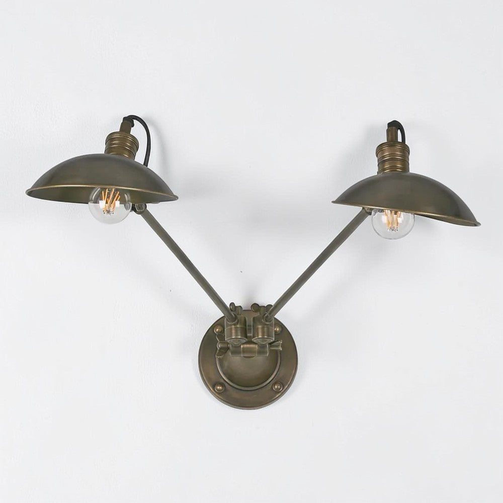 Remington Twin Antique Brass Wall Lamp ELPIM59939ALB