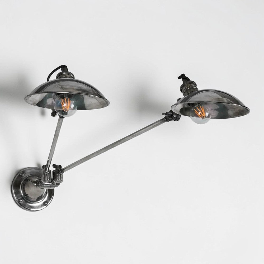 Remington Twin Antique Silver Wall Lamp ELPIM59939AS
