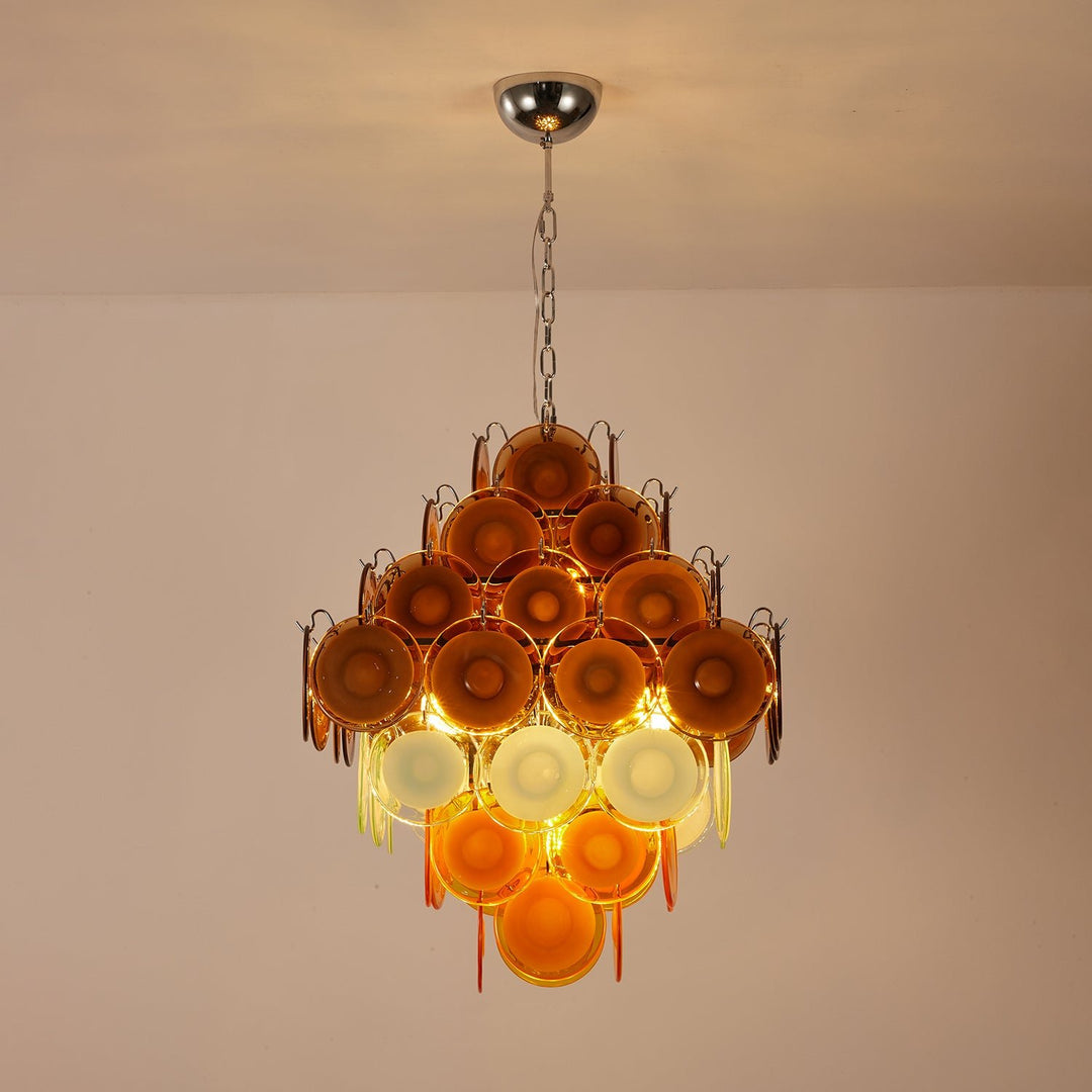Graziana Murano Retro Glass Disc Chandelier