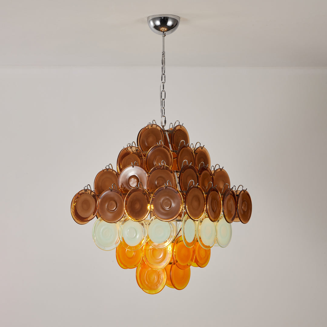 Graziana Murano Retro Glass Disc Chandelier