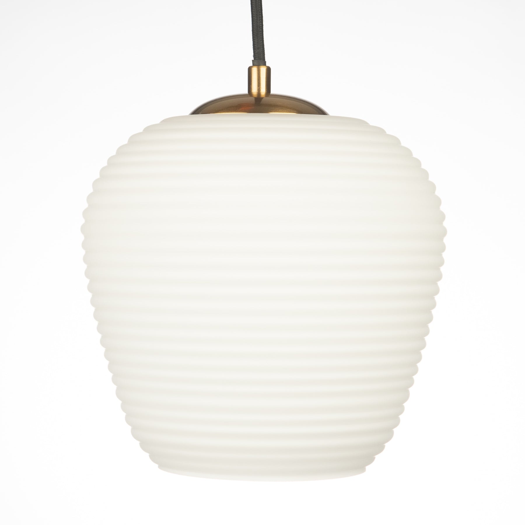 Rippe Rippled Pendant in Matte-White Opal Glass