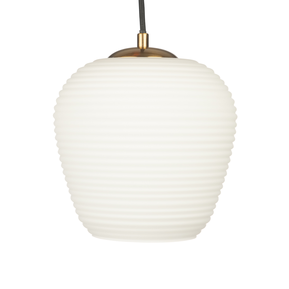 Rippe Rippled Pendant in Matte-White Opal Glass